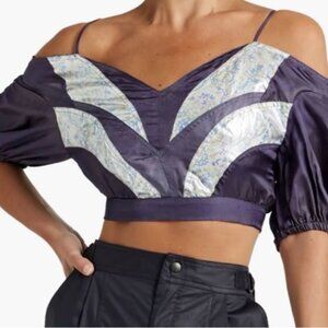 Isabel Marant Purple and Silver Crop Top Size 8